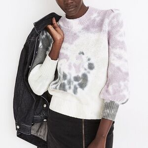 Madewell Tie-Dye Puff-Sleeve Sweater